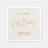 Minimalist Chic Script ivory Oh Baby Shower Serviette (Vorderseite)
