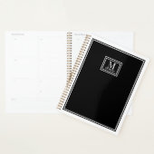 Minimalist Chic Two Boarder Monogram Name Black   Planer (Anzeige)