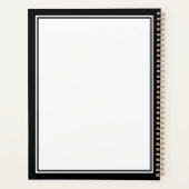 Minimalist Chic Two Boarder Monogram Name Black  Planer (Rückseite)