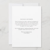 Minimalist Chic Two Photo Wedding Thank You Card Dankeskarte (Rückseite)