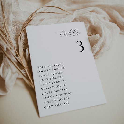 Minimalist Chic Wedding Table Seating Card Einladung