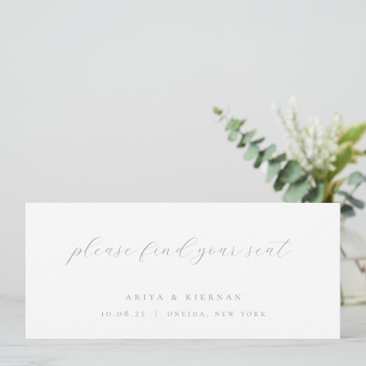 Minimalist Chic Wedding Table Seating Card Header Einladung (Stehend Vorderseite)