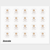Minimalist Chocolate Chip Cookie Logo Danke Runder Aufkleber (Blatt)