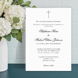 MINIMALIST Christian Cross Formal Church Wedding Einladung