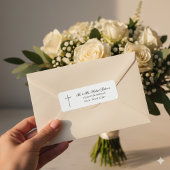 MINIMALIST Christian Cross Wedding Return Address