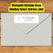 MINIMALIST Christian Cross Wedding Return Address