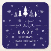Minimalist Christmas Baby Shower Rechteckiger Pappuntersetzer (Vorderseite)