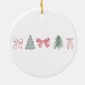 Minimalist Christmas Bow & Tree First Christmas Ho Keramik Ornament (Hinten)