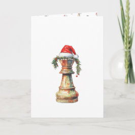 Minimalist Christmas Chess Card – Water King Feiertagskarte