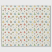 Minimalist Christmas Cookie Doodles Geschenkpapier (Flach)