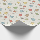 Minimalist Christmas Cookie Doodles Geschenkpapier (Ecke)