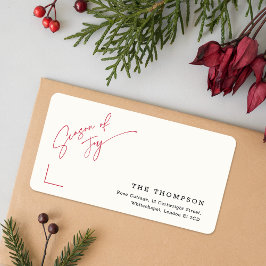 Minimalist Christmas Holiday Mailing Address Adressaufkleber