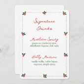 Minimalist Christmas Holly Signature Drinks Sign (Vorne/Hinten)