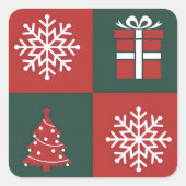 Minimalist Christmas Icon Quadratischer Aufkleber (Vorderseite)