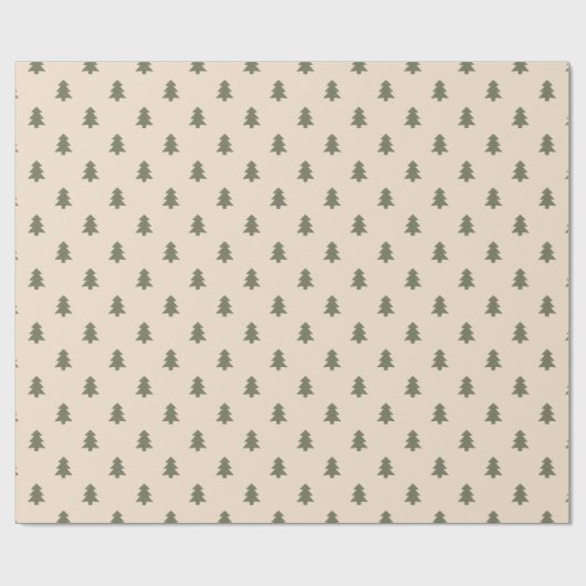 Minimalist Christmas Pine Tree Neutral Boho Winter Geschenkpapier (Flach)