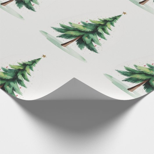 Minimalist Christmas Pine Tree Wrapping Paper – Ho Geschenkpapier (Ecke)