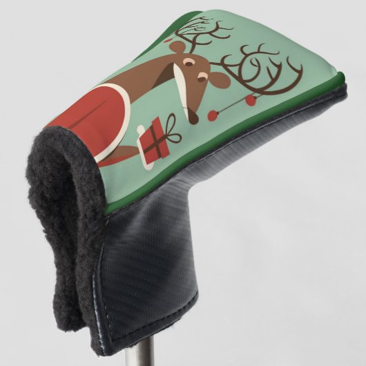 Minimalist Christmas reindeer gift present holiday Golf Headcover (3/4 Vorderseite)