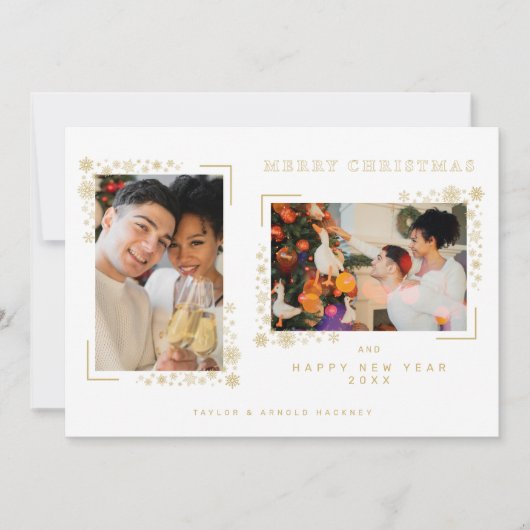 Minimalist Christmas Snowflakes 2 Photos Frame (Vorderseite)