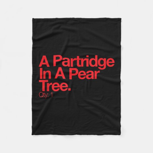 Minimalist Christmas T Shirt - Partridge In A Pear Fleecedecke (Vorderseite)