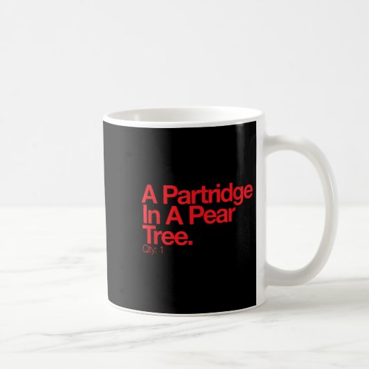 Minimalist Christmas T Shirt - Partridge In A Pear Kaffeetasse (Rechts)