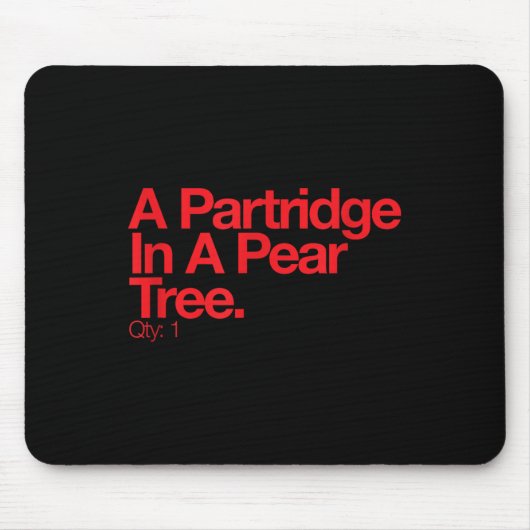 Minimalist Christmas T Shirt - Partridge In A Pear Mousepad (Vorne)