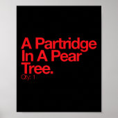 Minimalist Christmas T Shirt - Partridge In A Pear Poster (Vorne)