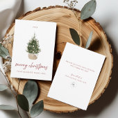 Minimalist Christmas Tree Business Holiday Card Einladung
