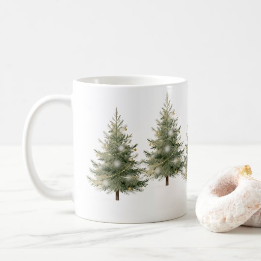Minimalist Christmas Tree Design Kaffeetasse (Mit Donut)