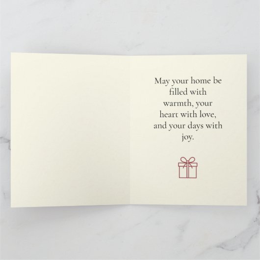 Minimalist Christmas Tree Happy Holidays Folded Ca Karte (Innenseite)