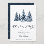 Minimalist Christmas Tree Holiday party Einladung (Vorne/Hinten)