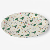 Minimalist Christmas Tree Lights Pattern Party Pappteller (Schrägansicht)
