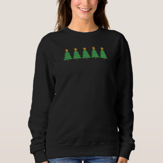 Minimalist Christmas Tree Lineup Simple Holiday Sweatshirt