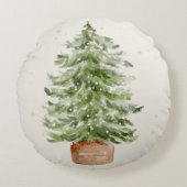 Minimalist Christmas Tree Round Throw Pillow Rundes Kissen (Vorderseite)