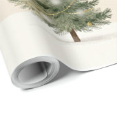 Minimalist Christmas Tree Watercolor Illustration Geschenkpapier (Rolleneckpunkt)