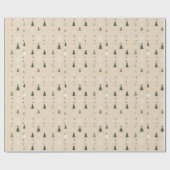Minimalist Christmas Trees & Snowflakes Seamless Geschenkpapier (Flach)