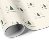 Minimalist Christmas Trees Wrapping Paper Geschenkpapier (Rolleneckpunkt)