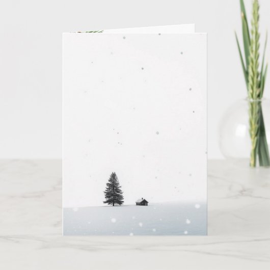 Minimalist Christmas Winter Scene Karte (Vorderseite)