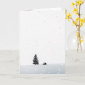 Minimalist Christmas Winter Scene Karte (Gelbe Blume)