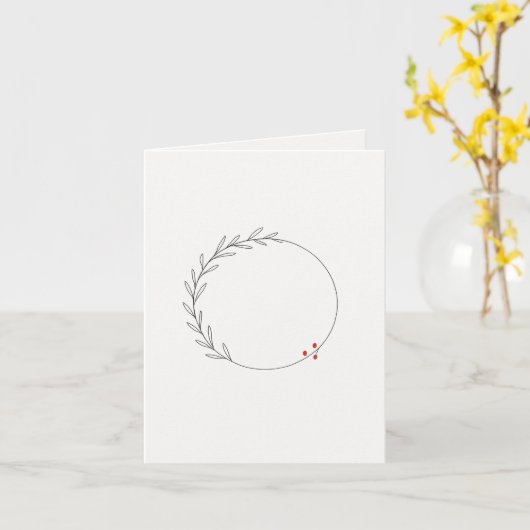 Minimalist Christmas Wreath Karte (Gelbe Blume)