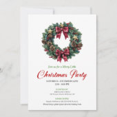 Minimalist Christmas Wreath Party Invitation Einladung (Vorderseite)