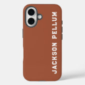 Minimalist Cinnamon Brown Monogram Name Case-Mate iPhone Hülle (Rückseite)