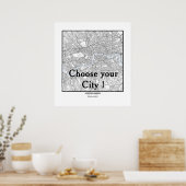 Minimalist City Maps Poster Line Art (Küche)