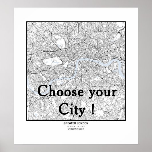 Minimalist City Maps Poster Line Art (Vorne)