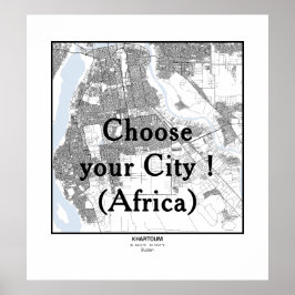 Minimalist City Maps Poster Line Art AFRICA