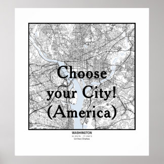 Minimalist City Maps Poster Line Art AMERICA