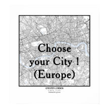 Minimalist City Maps Poster Line Art EUROPE