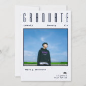 Minimalist class of 2026 Photo Graduation  Einladung (Vorderseite)