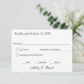 Minimalist Classic Black and White RSVP Card Karte (Stehend Vorderseite)