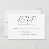 Minimalist Classic Black White Modern Bat Mitzvah RSVP Karte (Vorderseite)