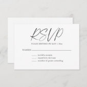 Minimalist Classic Black White Modern Bat Mitzvah  RSVP Karte (Vorne/Hinten)